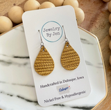 Small Teardrop Earrings: Mustard Palm by Jewelry By Jen