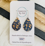 Small Teardrop Earrings: Navy Willow by Jewelry By Jen