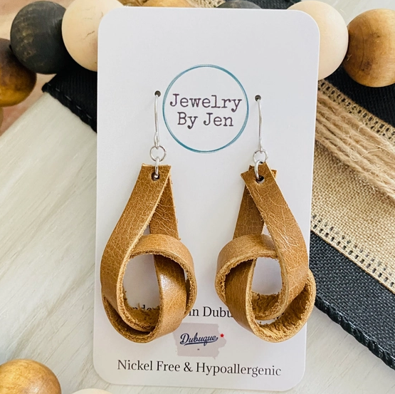Knot Earrings: Caramel by Jewelry By Jen