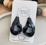 Knot Earrings: Smooth Black by Jewelry By Jen