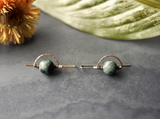 Half Moon Sphere Earrings with Kambaba Jasper by Brianna Kenyon