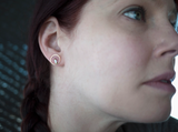 Wire Circle and Stone Stud Earrings with Howlite by Brianna Kenyon