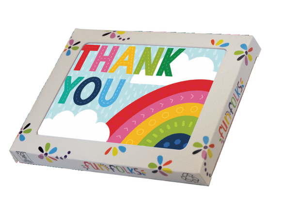 8 Boxed Rainbow Thank You Notecards by Artists to Watch