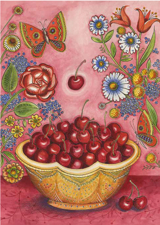 Bowl of Cherries Blank Card from Artists to Watch