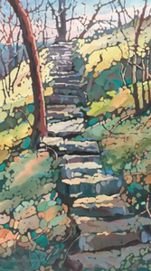 Old Stone Steps Reproduction by Dan Wiemer