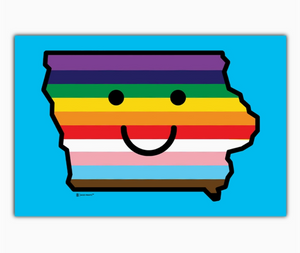 Smiley Iowa Pride Postcard by Bozz Prints