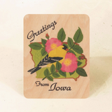 Iowa State Wood Postcard by Little Gold Fox Designs