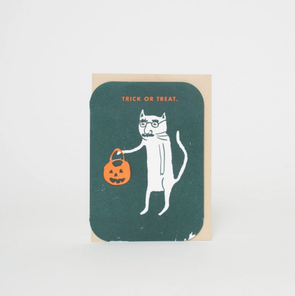 Costume Cat Halloween Greeting Card by Egg Press Manufacturing