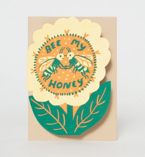 Bee My Honey Greeting Card by Egg Press Manufacturing