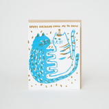 Birthday Me to Mew Greeting Card by Egg Press Manufacturing
