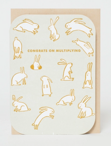 Multiplying Baby Rabbits Greeting Card by Egg Press Manufacturing