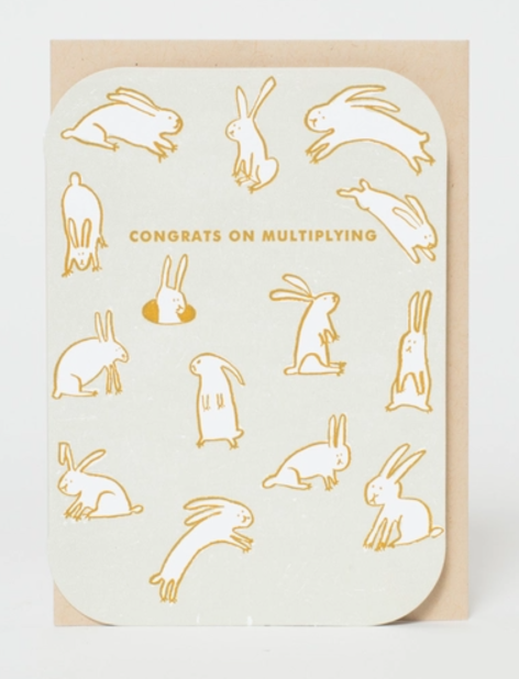 Multiplying Baby Rabbits Greeting Card by Egg Press Manufacturing