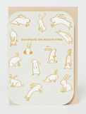 Multiplying Baby Rabbits Greeting Card by Egg Press Manufacturing