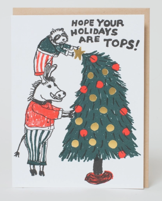 Tops Holiday Tree Greeting Card by Egg Press Manufacturing