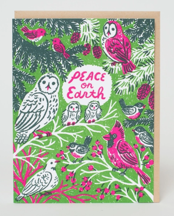 Peace Birds Holiday Greeting Card by Egg Press Manufacturing