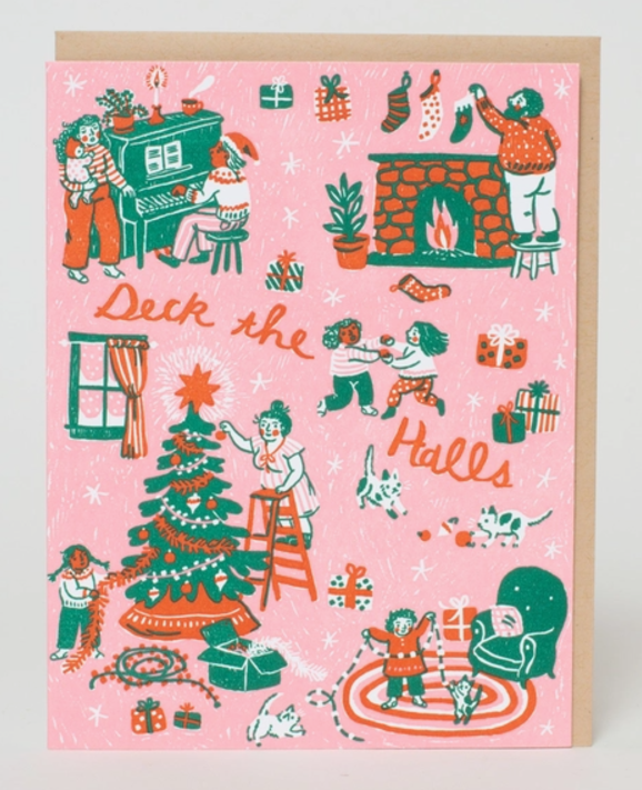 Deck the Halls Holiday Greeting Card by Egg Press Manufacturing