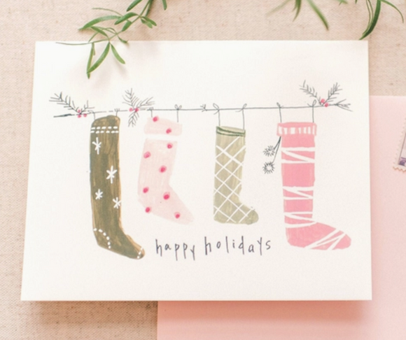 Stockings Holiday Greeting Card by Sweet Julie Marie