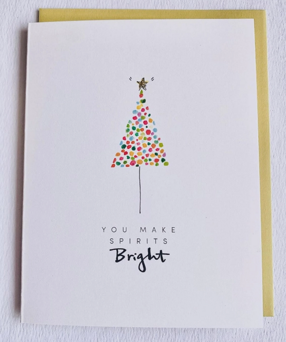 You Make Spirits Bright Holiday Greeting Cards by Sweet Julie Marie