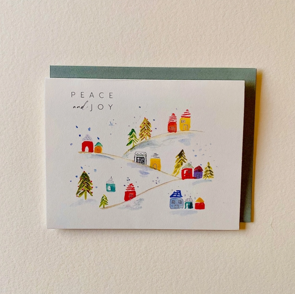 Peace and Joy Holiday Greeting Card by Sweet Julie Marie