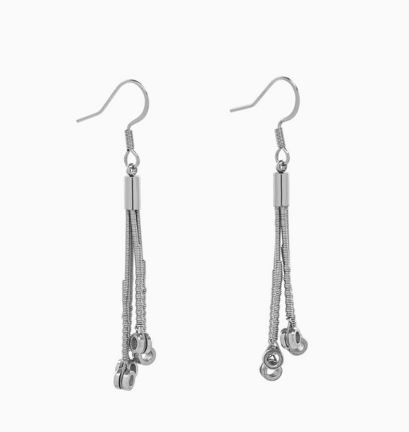 Ball End Drop Earrings - Silver by High Strung Studios