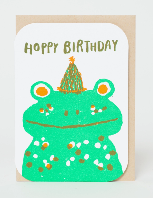 Hoppy Birthday Frog Greeting Card by Egg Press Manufacturing