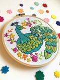 Peacock Embroidery Kit by Rikrack Embroidery