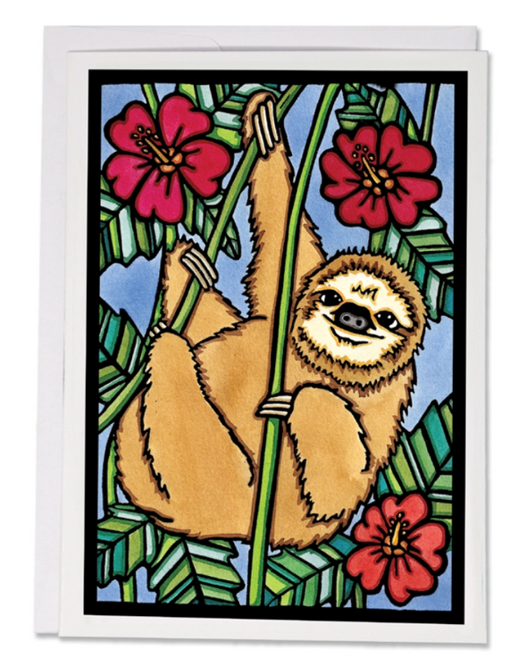 Sloth Greeting Card by Sarah Angst