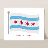 Chicago Flag Print by Bozz Prints