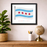 Chicago Flag Print by Bozz Prints