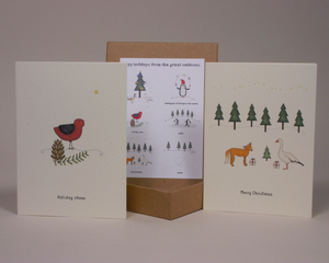 Holiday Wildlife Box of 6 Greeting Cards by Beth Mueller