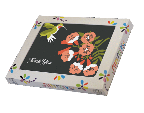 8 Boxed Hummingbird Thank You Notecards by Artists to Watch