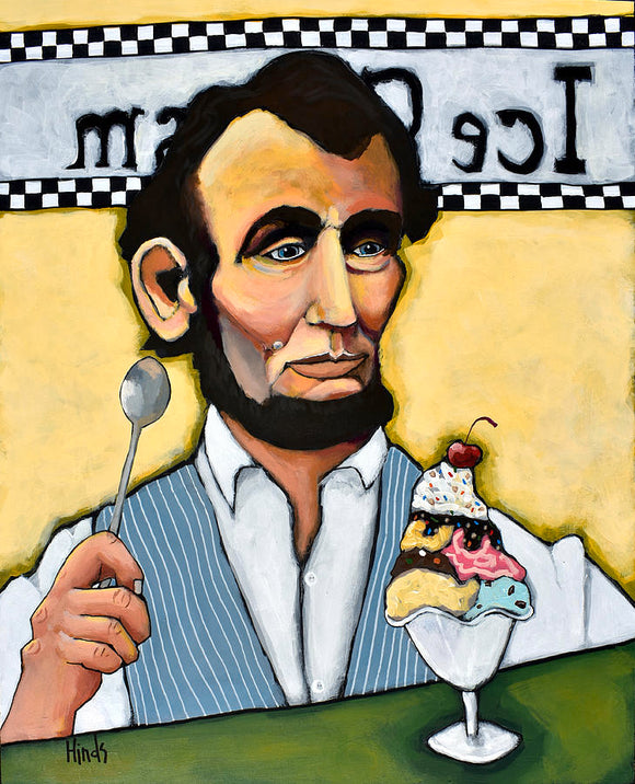 Abraham Lincoln Indulges Blank Greeting Card by David Hinds