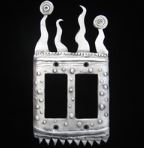 Abstract Top Flames Double Dimmer Switch Plate Cover by Leandra Drumm Designs