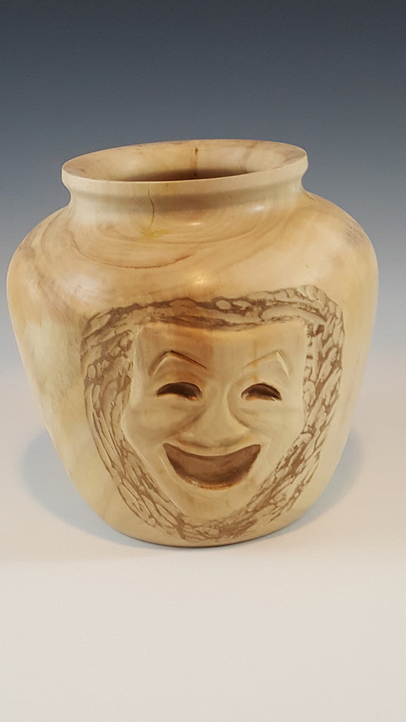 Poplar Comedy/Tragedy Vase by Midwest Wood Art