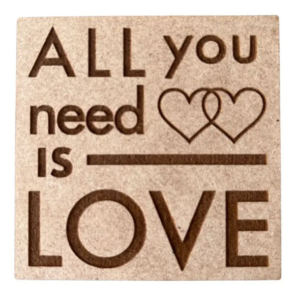 All You Need Is Love Wooden Magnet by High Strung Studios