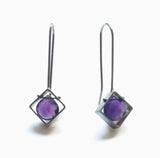 Mini Diagonal Square Earrings by Ashka Dymel