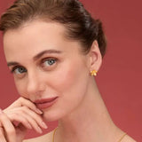 Apple Blossom Stud Gold Filigree Earrings by Olmox Fine Filigree Jewerly