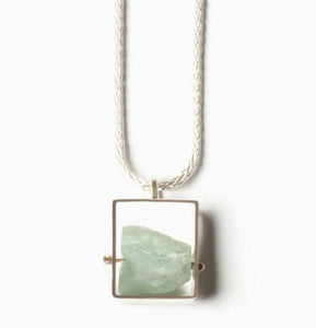 Rectangle Necklace with Chunky Stones by Ashka Dymel