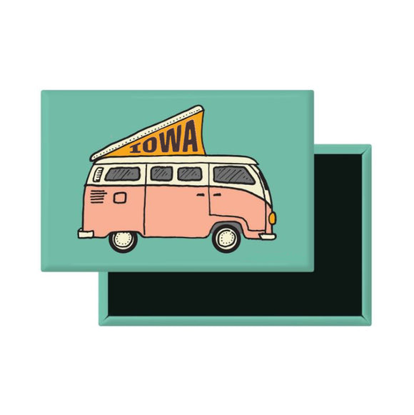 Iowa VW Camper Rectangle Magnet by Acme Local