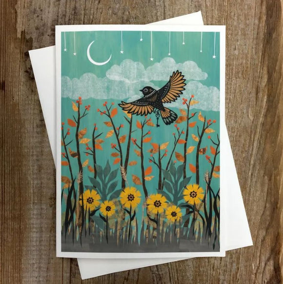 Autumn Night's Beckon Greeting Card by Angie Pickman