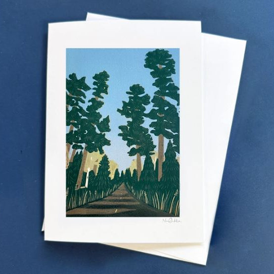 Autumn Pines Card by Nan Onkka