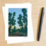 Autumn Pines Card by Nan Onkka