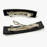 Bronze and Black Oak Leaf Leather Hair Barrette by Platypus Max