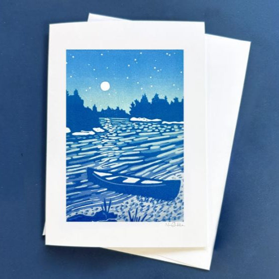 Backcountry Moonrise Card by Nan Onkka