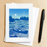 Backcountry Moonrise Card by Nan Onkka