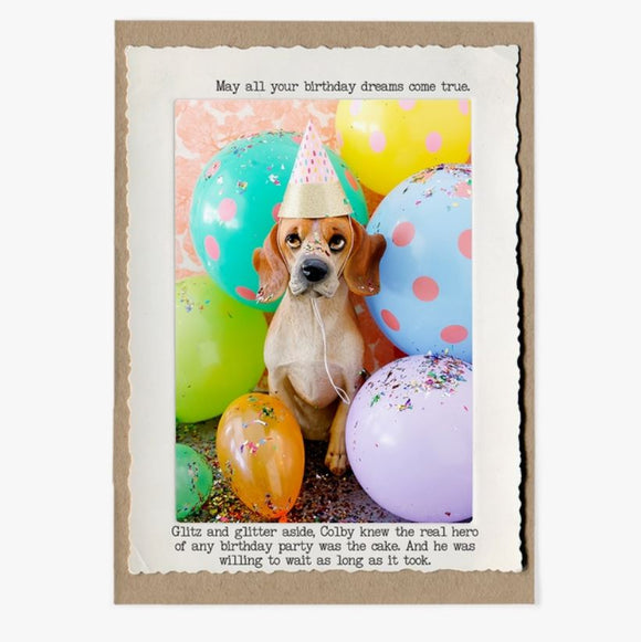 Dog Balloons Birthday Greeting Card by Jamie Redmond