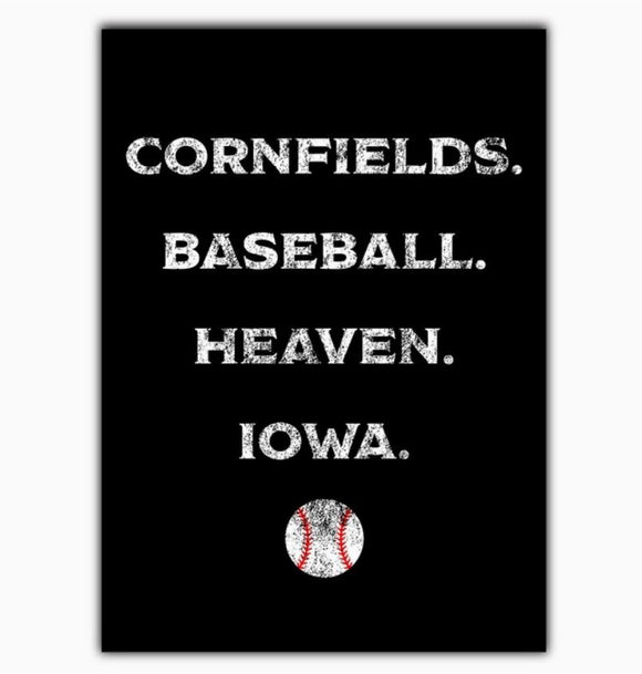 Iowa Baseball Heaven Greeting Card by Bozz Prints