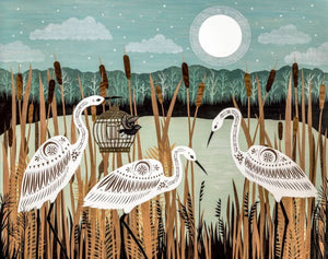 Beyond the Rushes Tall Print by Angie Pickman