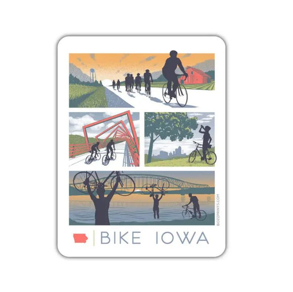 Bike Iowa Magnet by Bozz Prints