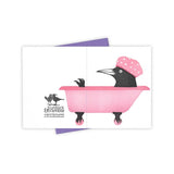 Bird Bath Grackle Card by Burdock & Bramble